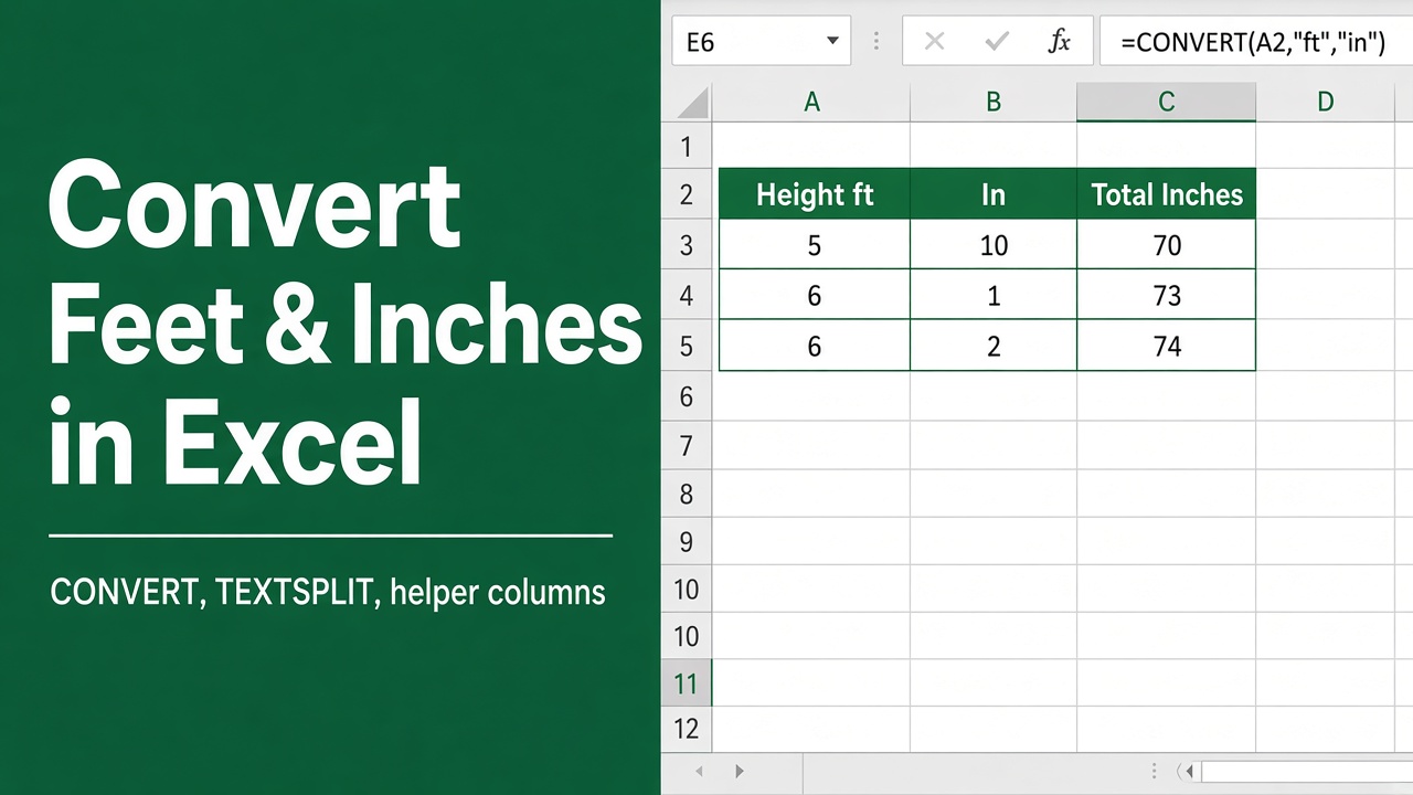6 Easy Ways to Convert Feet and Inches to Inches in Excel featured image