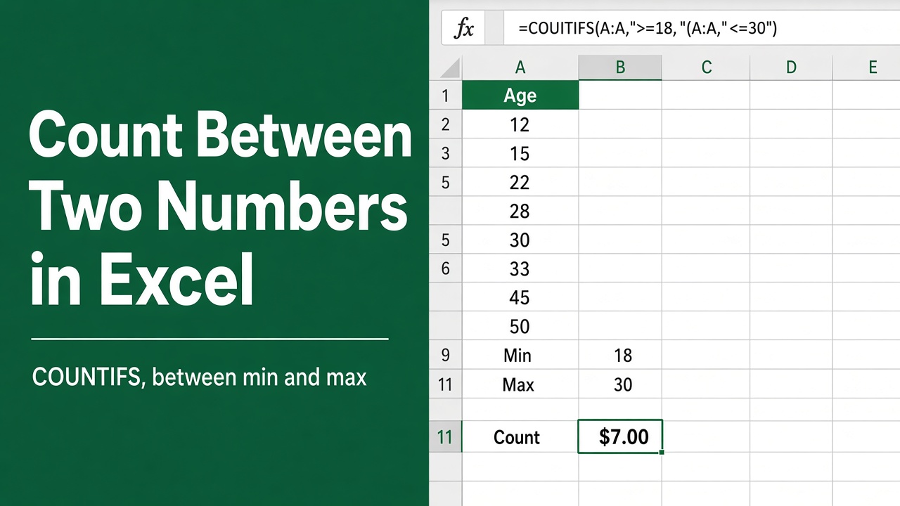 Count Between Two Numbers in Excel using Simple Formula! featured image