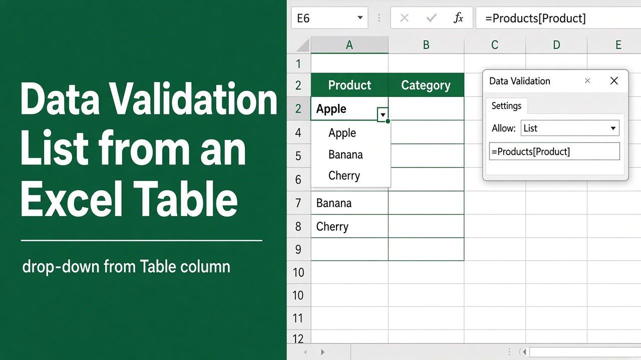 How to Create a Data Validation List from Excel Table? featured image