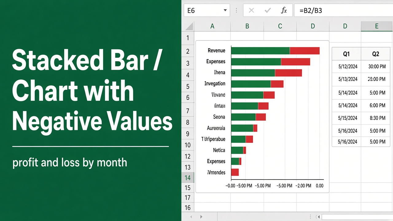 How to Create Stacked Bar Chart with Negative Values in Excel? featured image