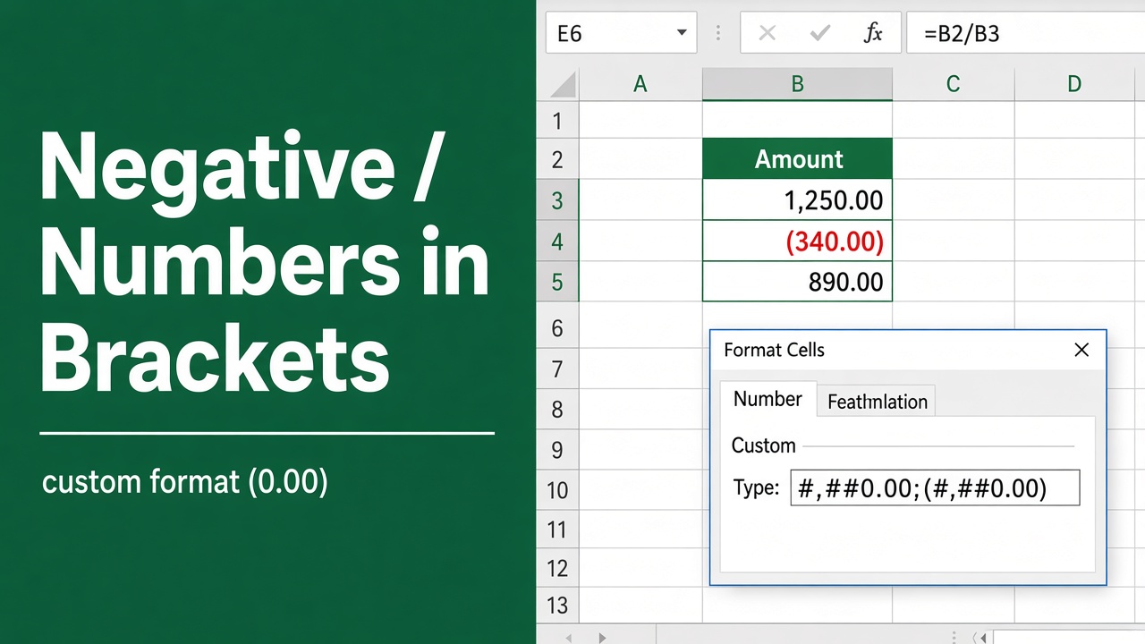 How to Display Negative Numbers in Brackets in Excel? featured image