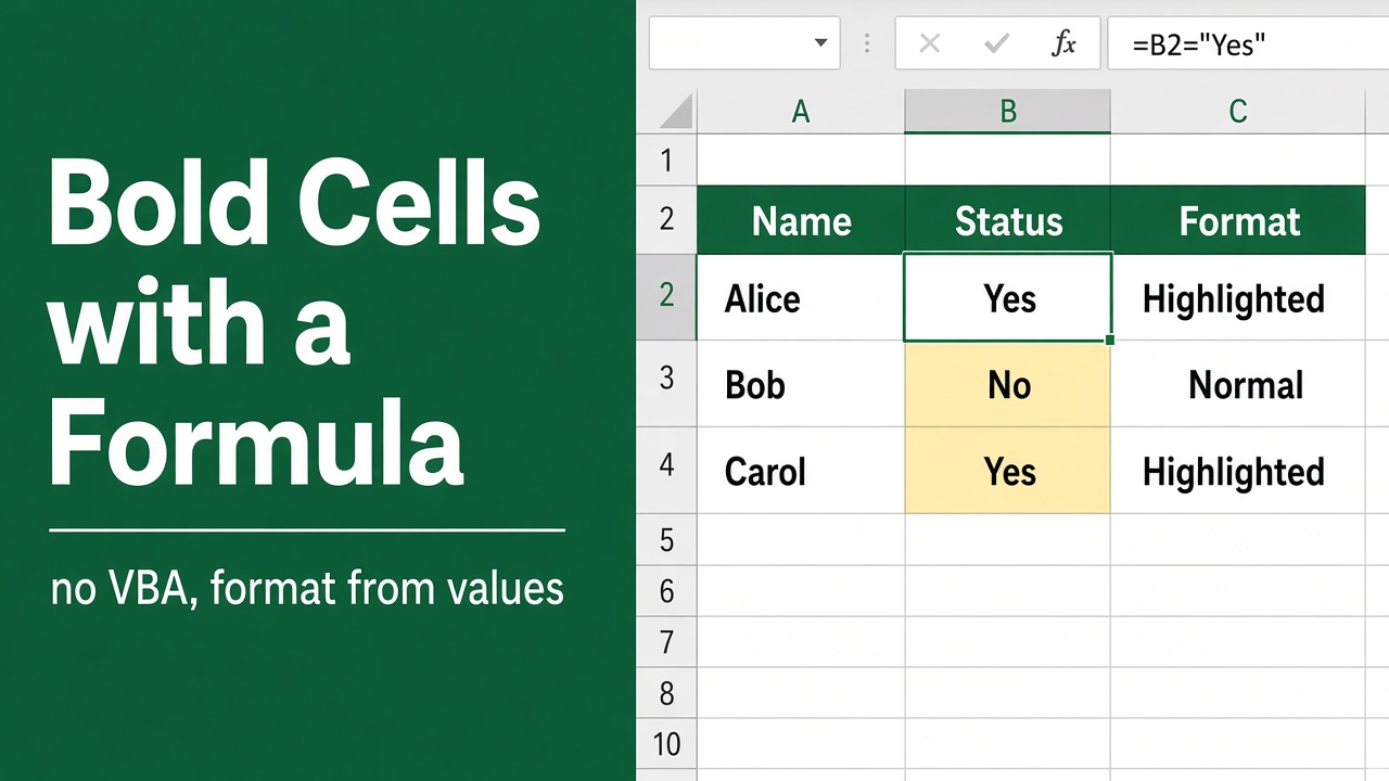 Can You Bold Cells in Excel Using Formula? featured image