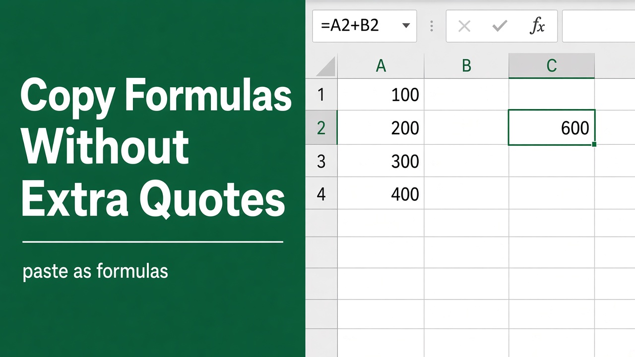How to Copy Formulas in Excel Without Double Quotes? featured image