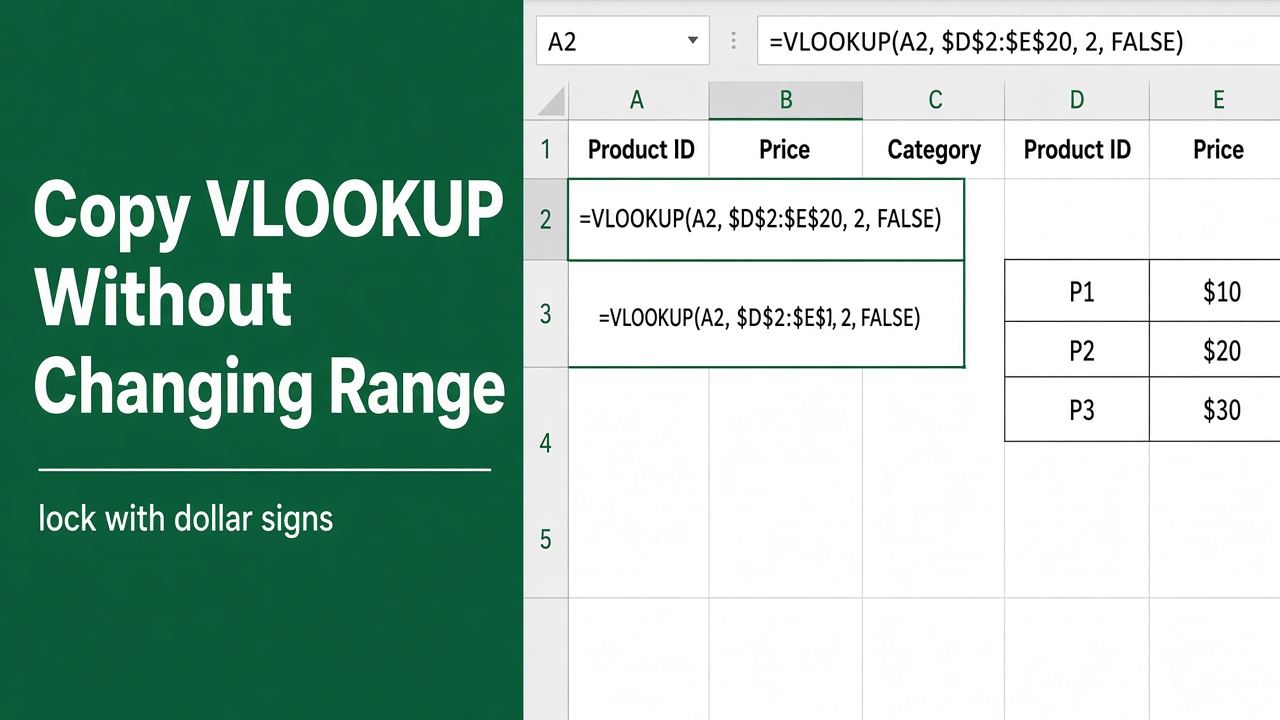 How to Copy VLOOKUP Formula in Excel Without Changing Range? featured image