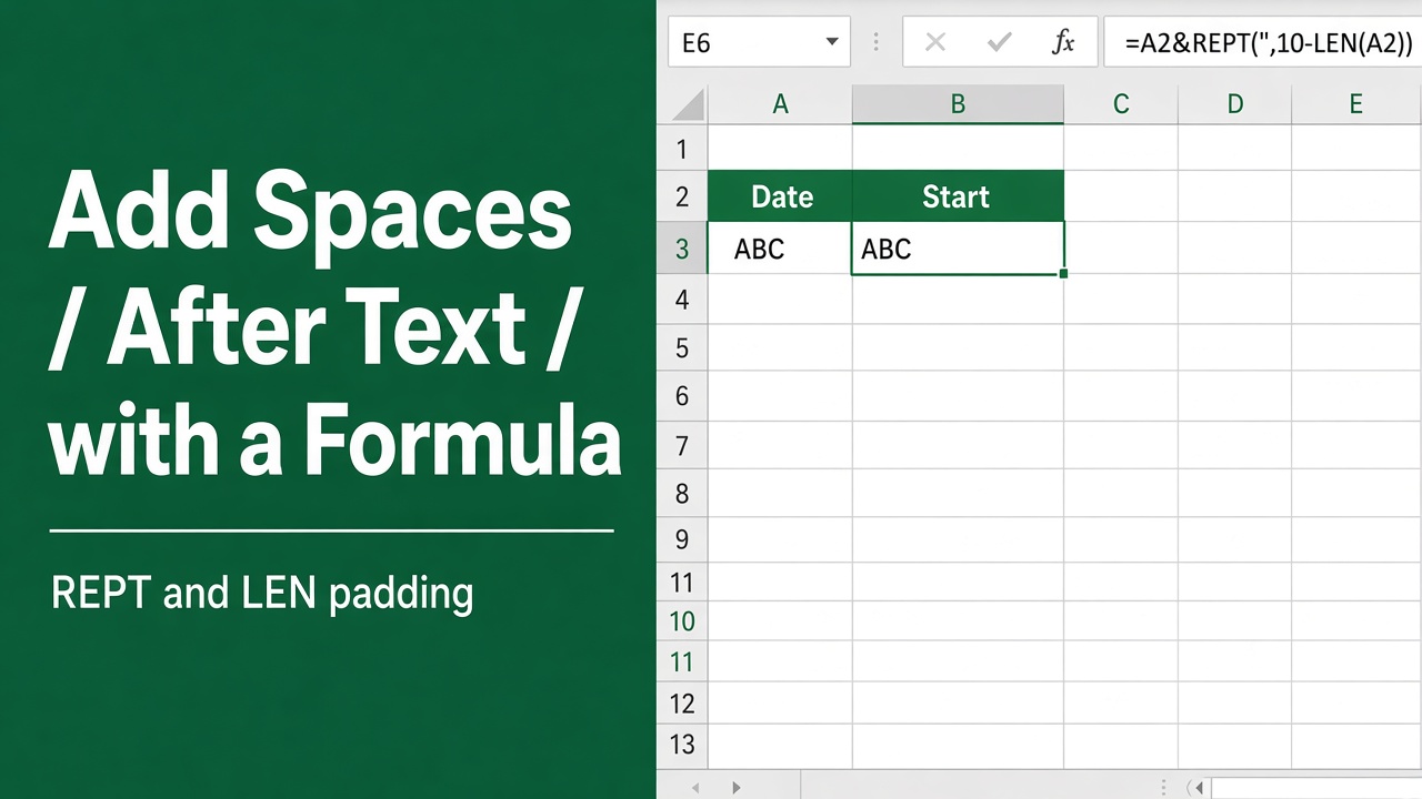 How to Add Spaces After Text Using Excel Formulas? featured image