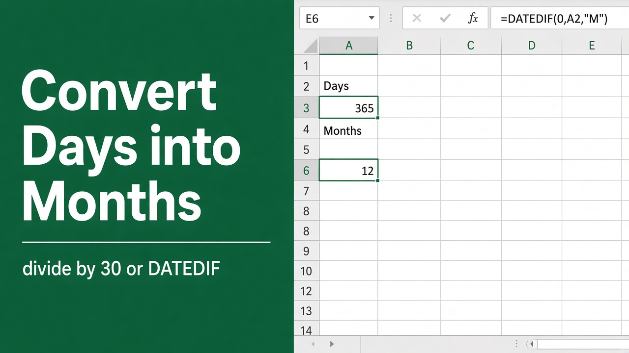 Guide: Using an Excel Formula to Convert Days into Months featured image