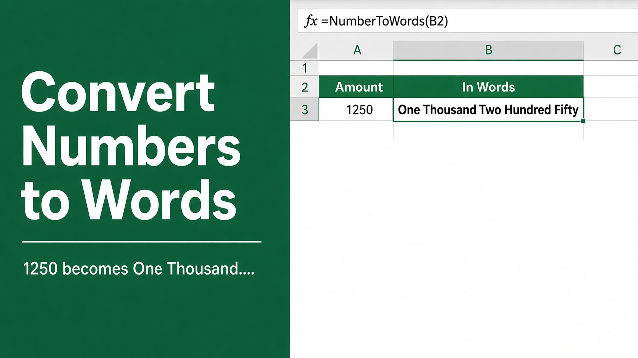How to Convert Numbers to Words in Excel Using a Formula? featured image