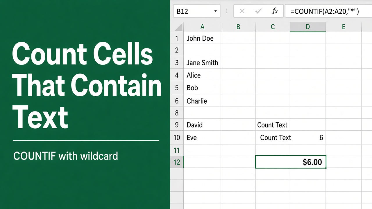 How to Count Cells with Text in Excel Using Formulas? featured image
