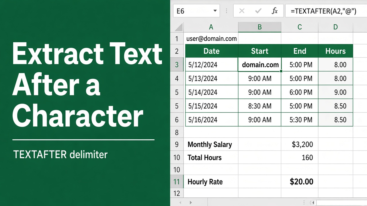 Easy Excel Formula to Extract Text After a Character featured image