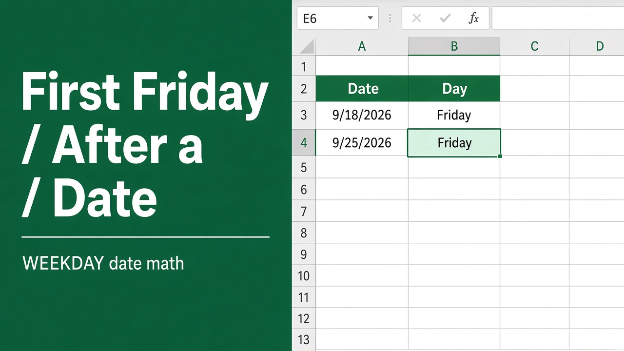 Discover the Excel Formula for the First Friday After a Date featured image