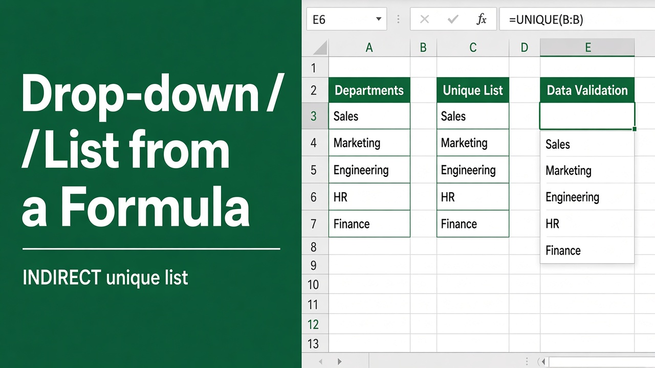 How to Create a Drop Down List in Excel Using Formulas? featured image