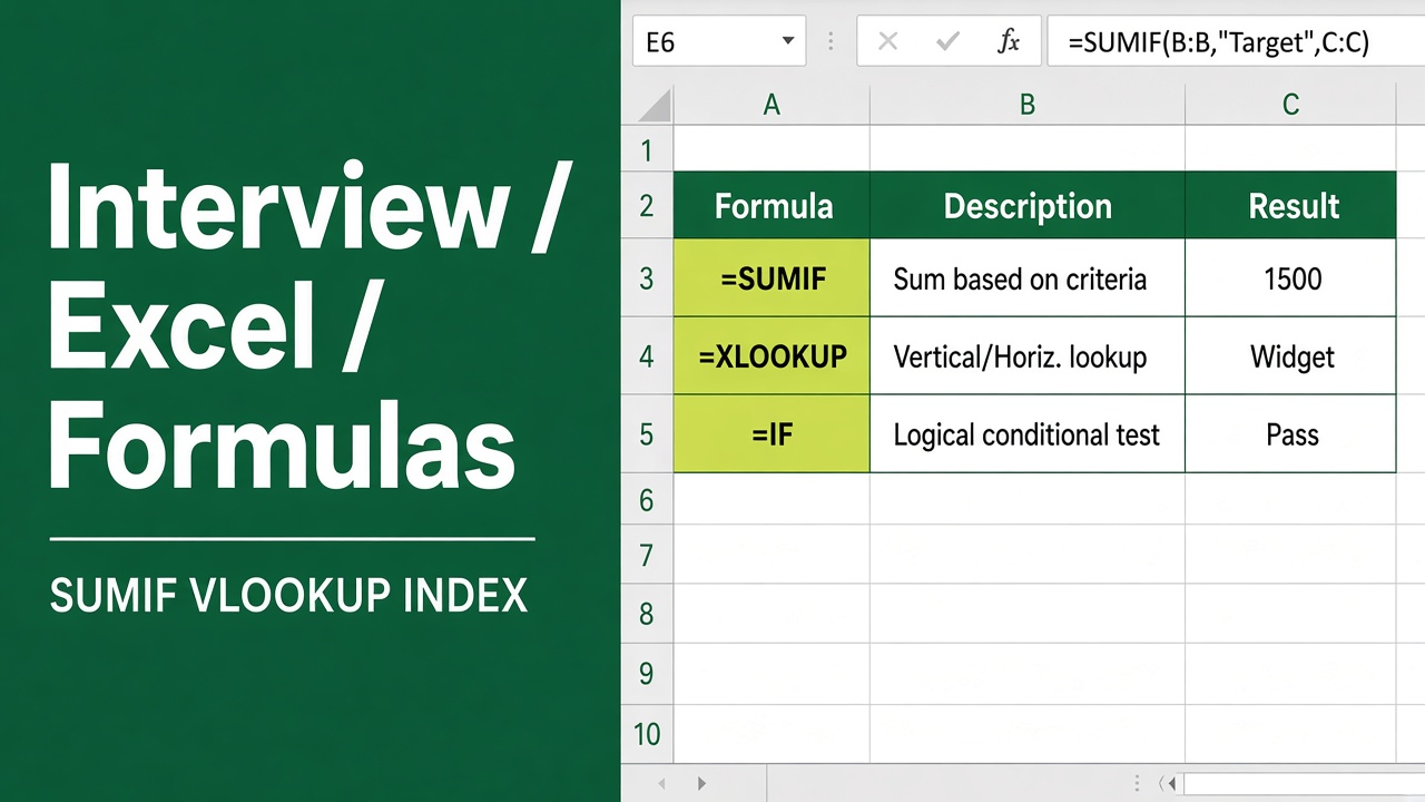 Top 10 Excel Formulas for Job Interviews with Real World Examples featured image