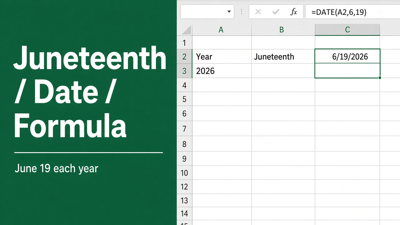 Calculating Juneteenth Dates in Excel: Formula Revealed featured image
