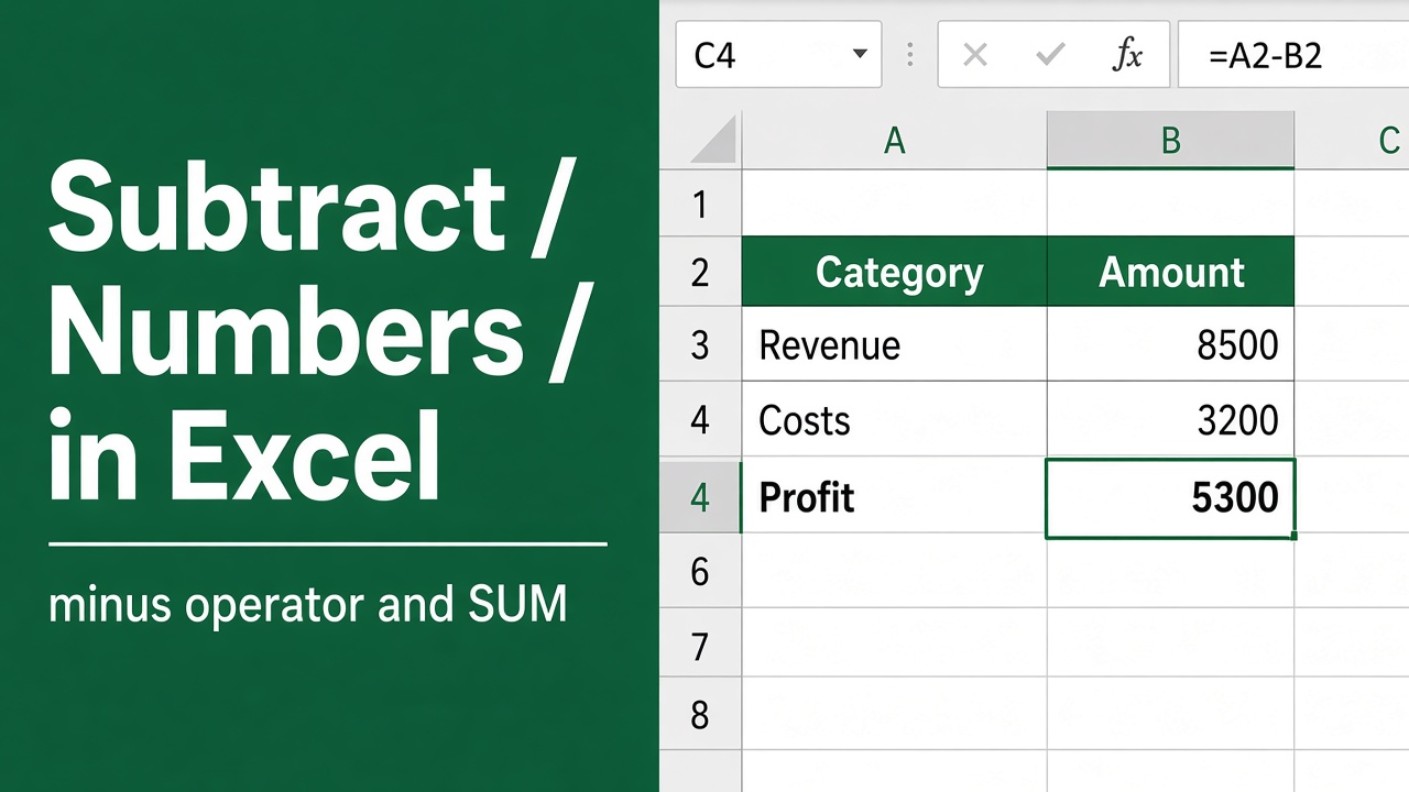 Excel Formula for Minus: How to Subtract in Excel featured image