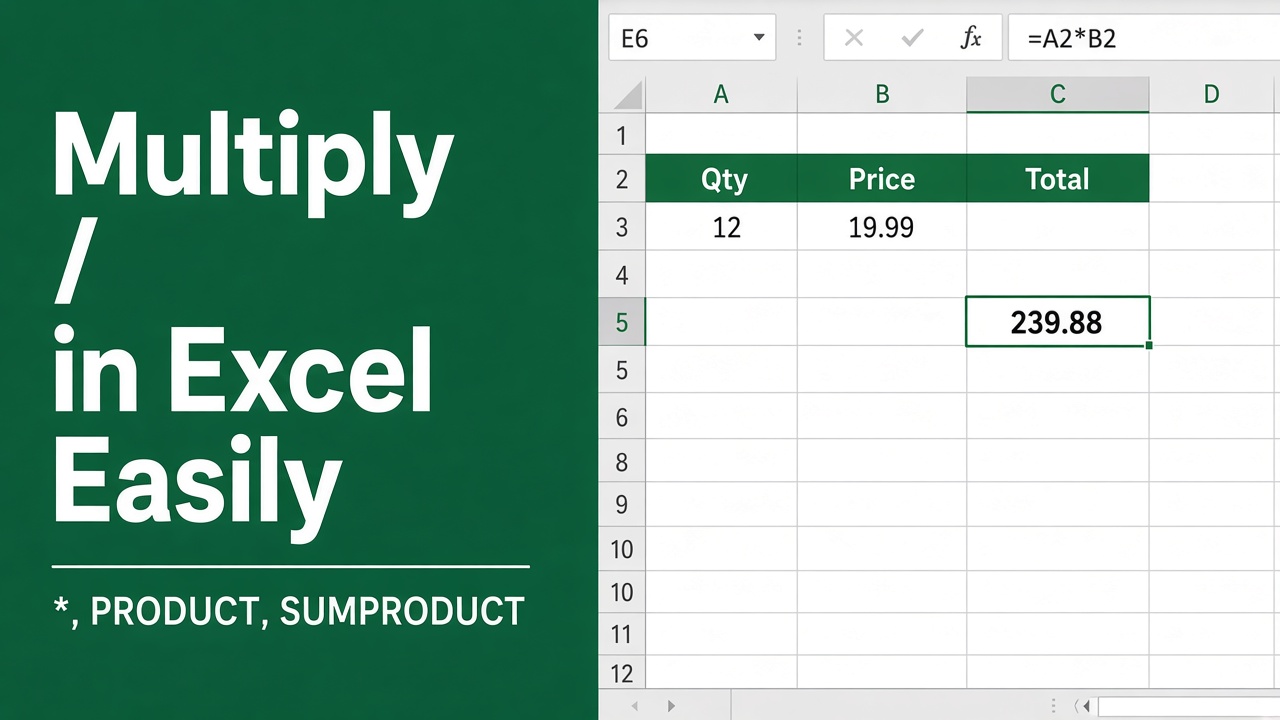 How to Multiply in Excel? (Easy Formula for Multiplication) featured image