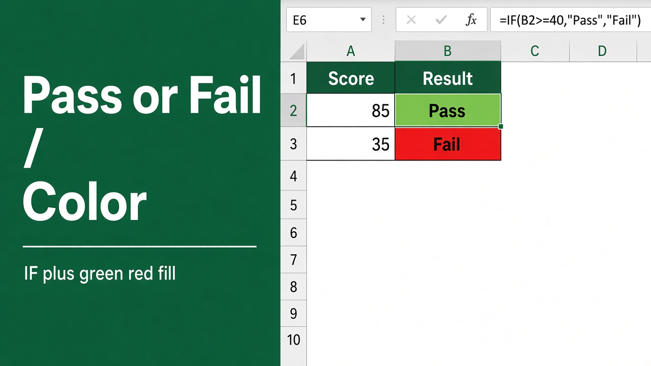 Easy Excel Formula for Pass or Fail with Color featured image