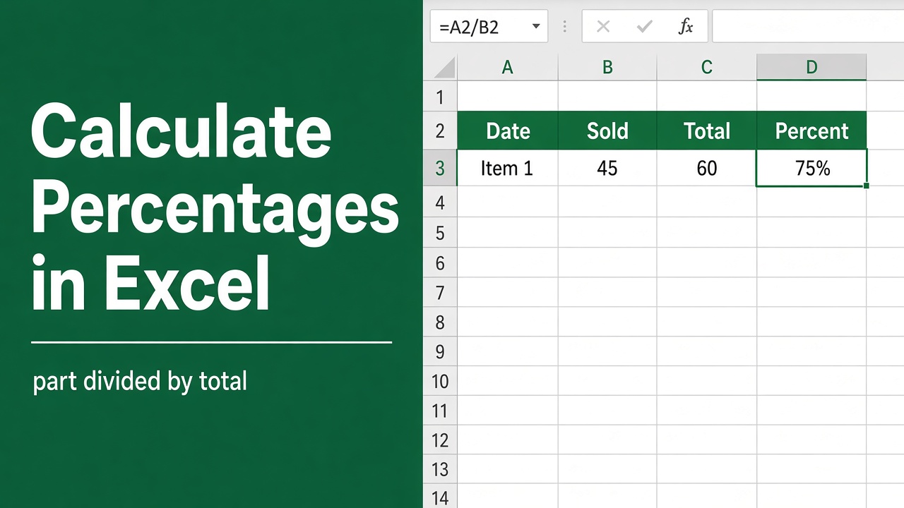 How to Calculate Percentages in Excel: Formulas & Examples featured image