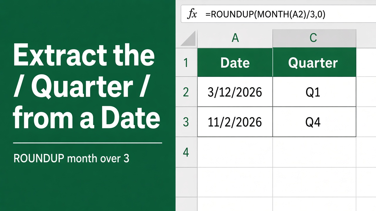 Excel Formula 101: Extracting Quarter from Dates Effortlessly featured image