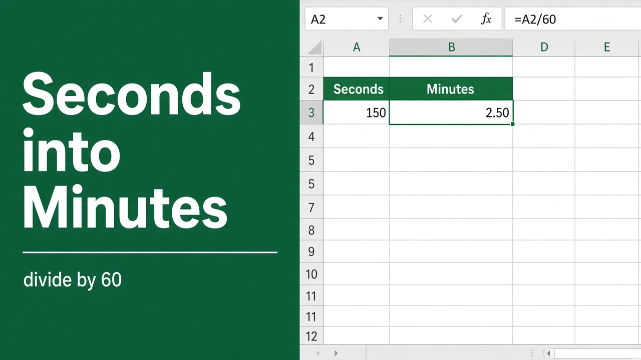 Excel Guide: Converting Seconds to Minutes Using a Formula featured image