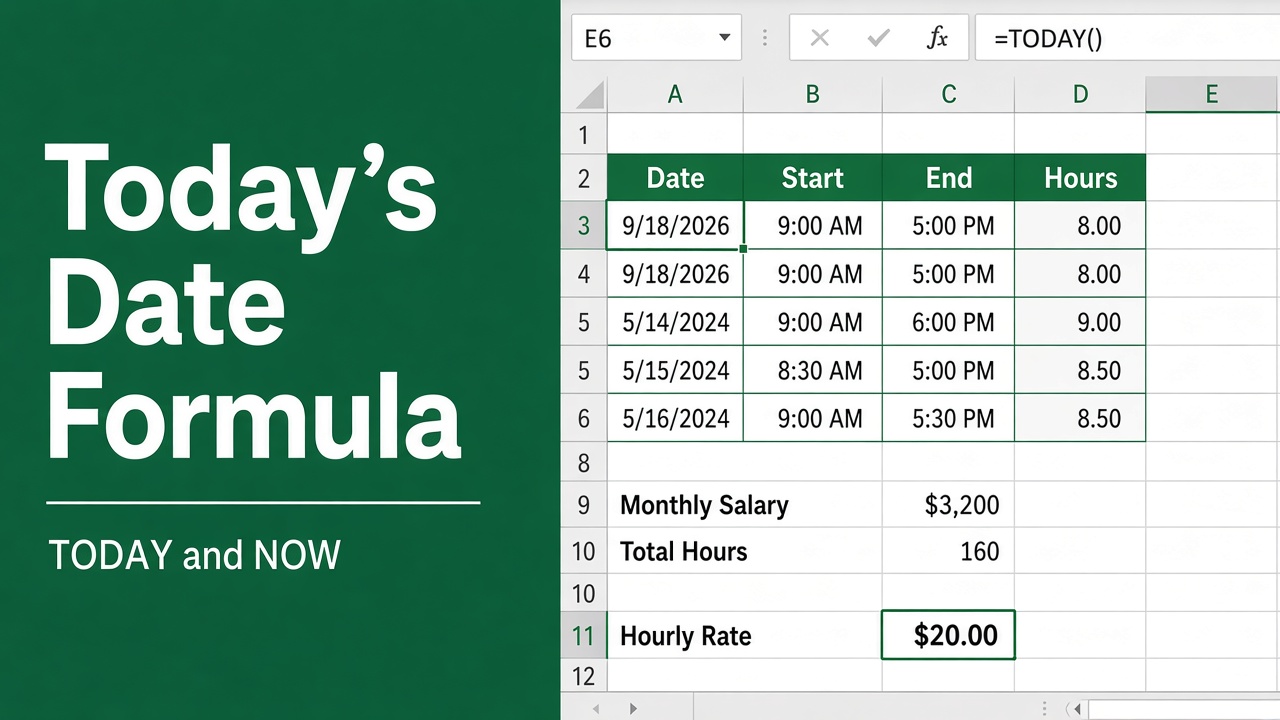 Excel Formula for Today’s Date: How to Use the TODAY() Function? featured image
