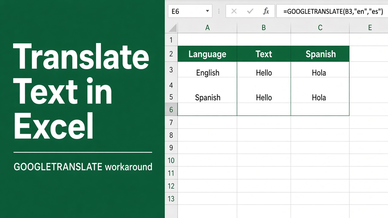 Translating Text in Microsoft Excel: Workarounds and Solutions featured image