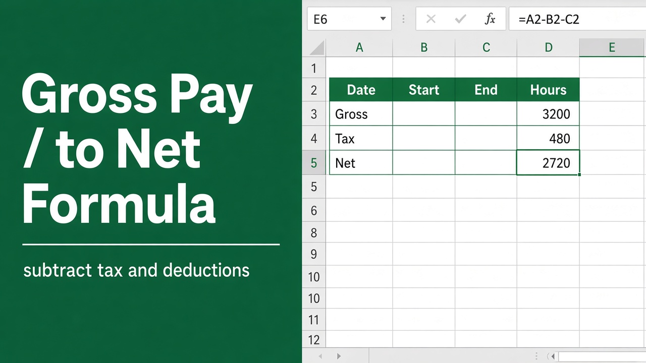How to Calculate Net Pay from Gross Pay in Excel Using a Formula? featured image