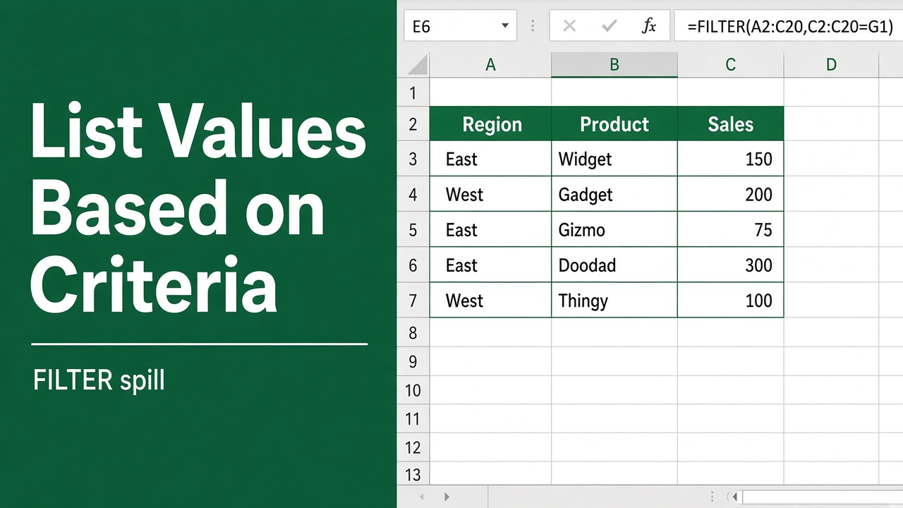 How to Use Excel Formulas to List Values Based on Criteria? featured image