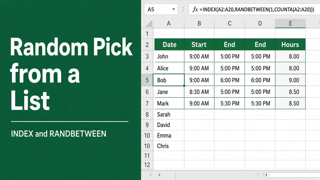 How to Make a Random Selection from a List Using Excel Formula? featured image