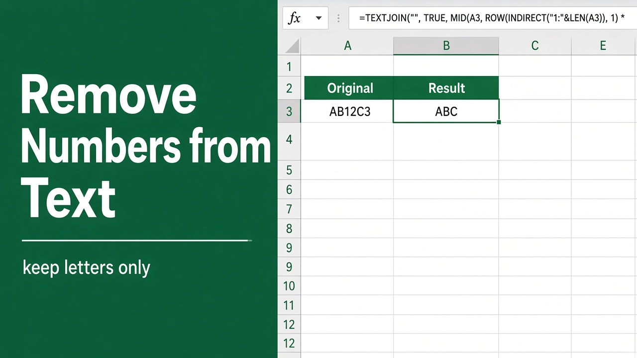 Excel Formula to Remove Numbers from an Alphanumeric String featured image