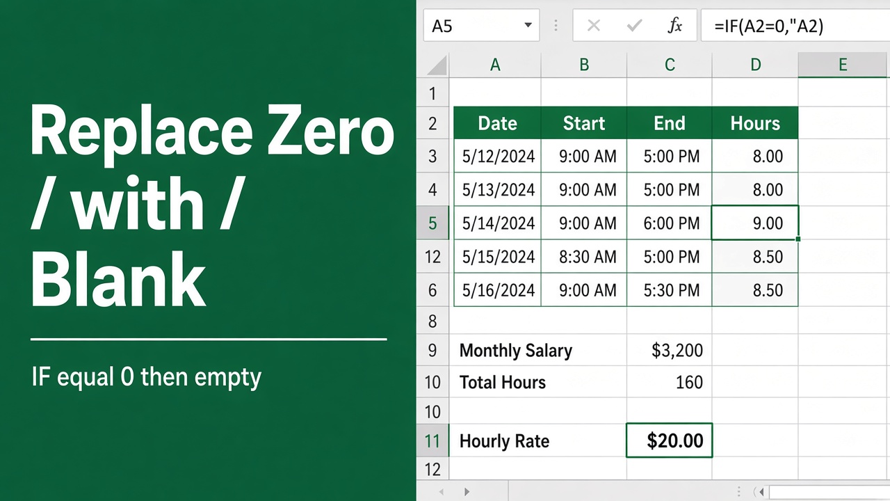 How to Replace 0 with Blank in Excel Using Formulas? featured image