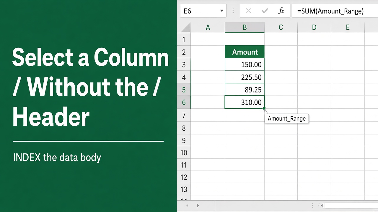 How to Select a Column in Excel Without a Header Using Formulas? featured image