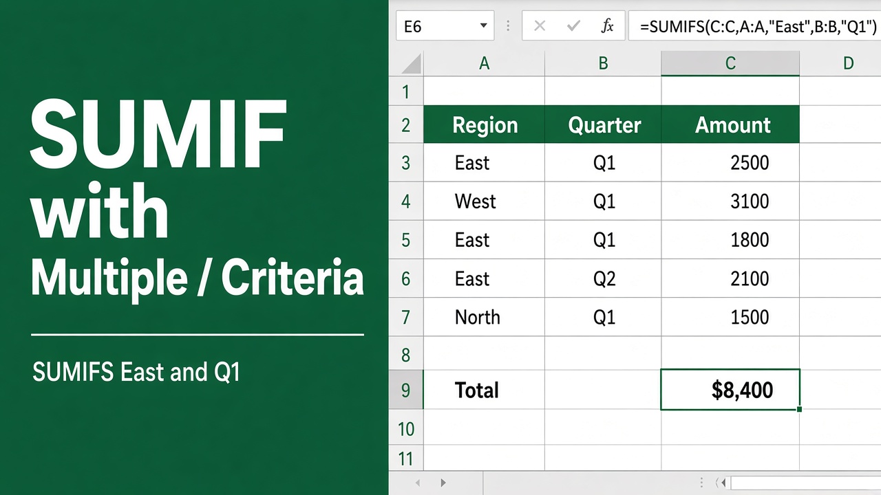 How to Use SUMIF with Multiple Criteria in an Excel Formula? featured image