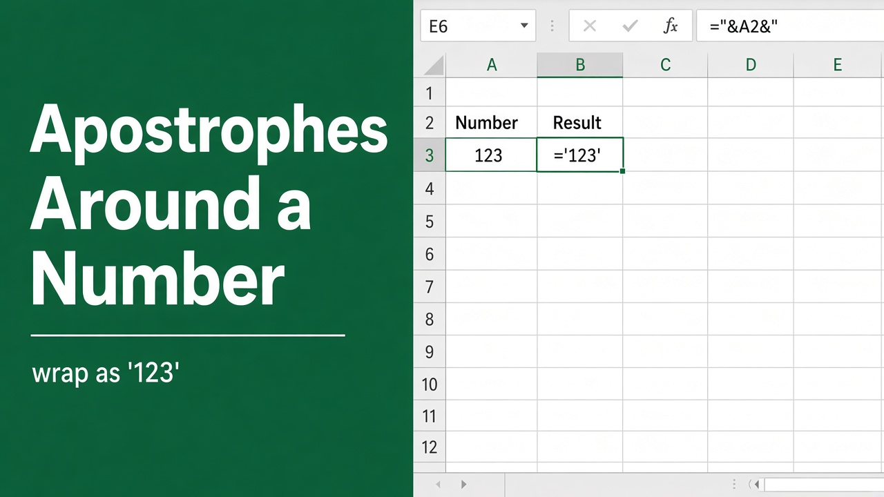 Excel Formula to Add Apostrophe Before and After Number featured image