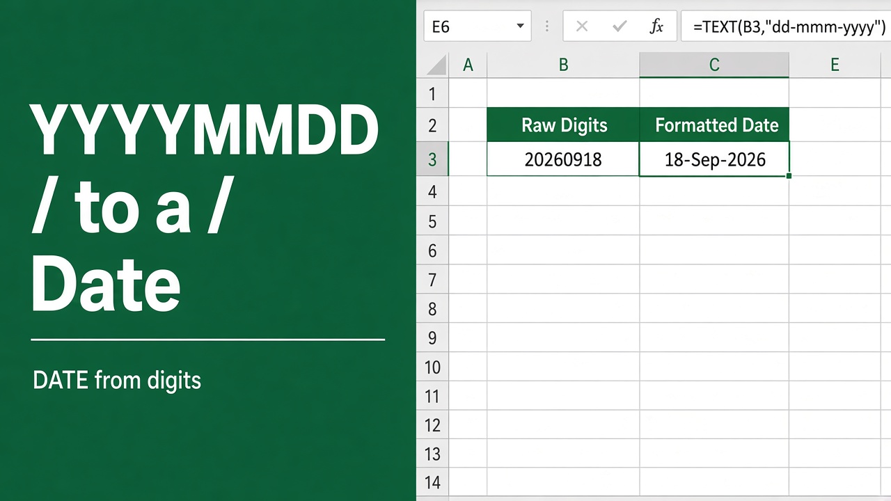 Easy Excel Formula to Change Date Format from YYYYMMDD featured image