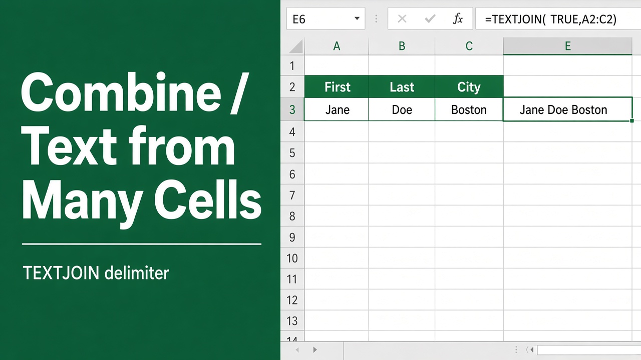 Excel Formula to Combine Text from Multiple Cells featured image