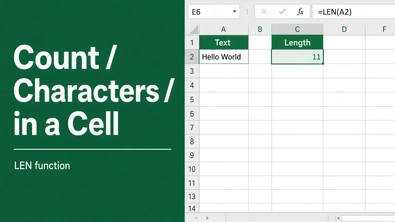 Quick and Easy Excel Formula to Count Characters in a Cell featured image