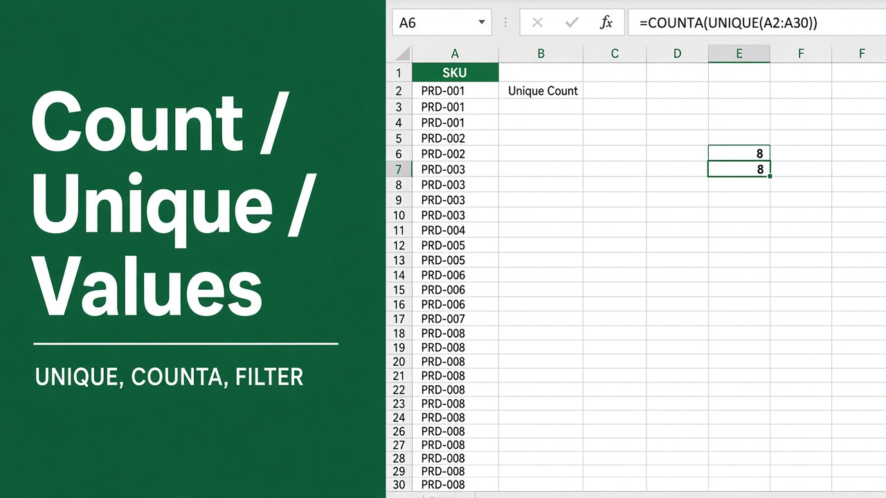 Easy Excel Formula to Count Unique Values featured image