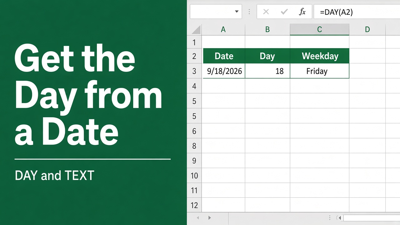 Easy Excel Formula to Get Day from Date featured image