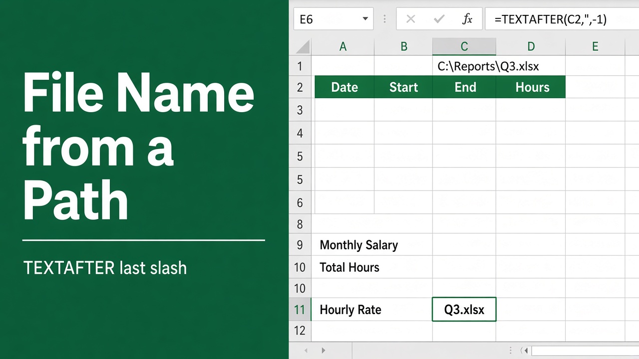 How to Get a File Name from Path with an Excel Formula? featured image