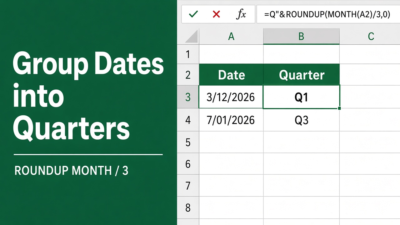 Excel Formula to Group Dates into Quarters: Expert Guide featured image
