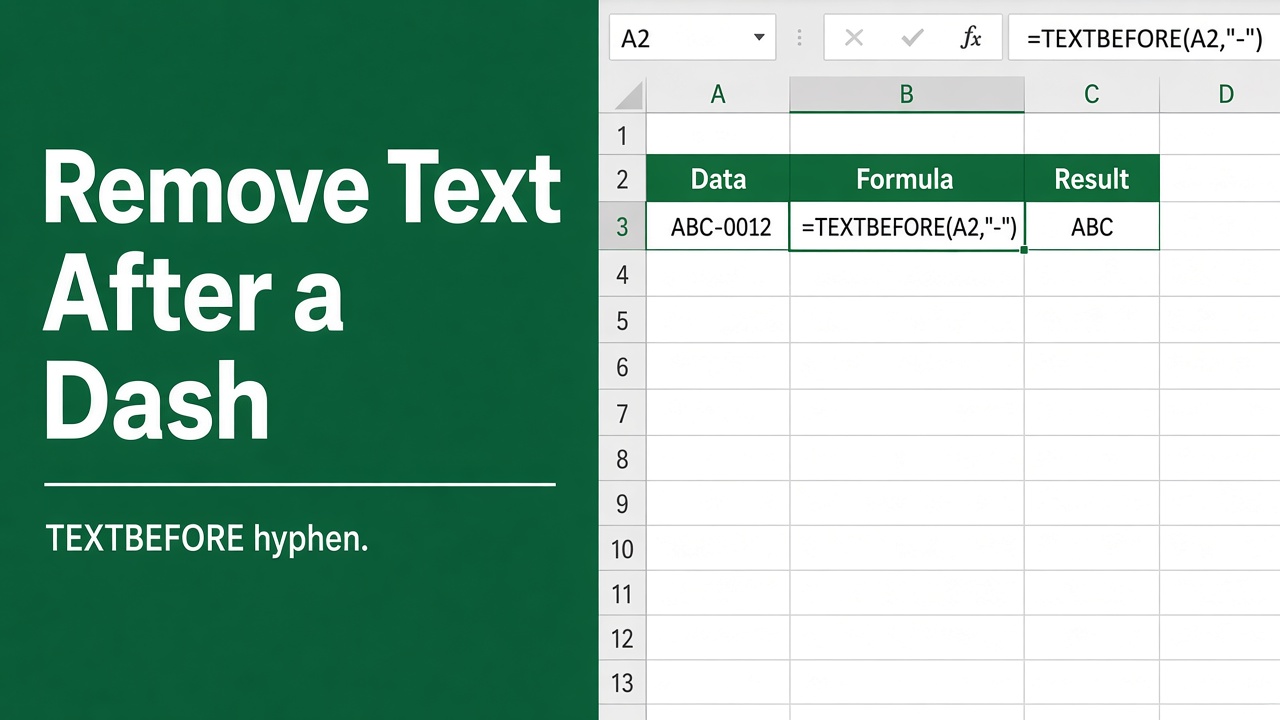 How to Remove Characters After a Dash Using Excel Formula? featured image