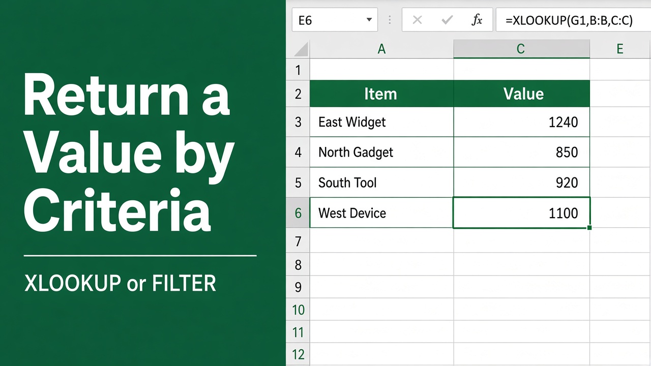 Excel Formula to Return Cell Value Based on Criteria featured image