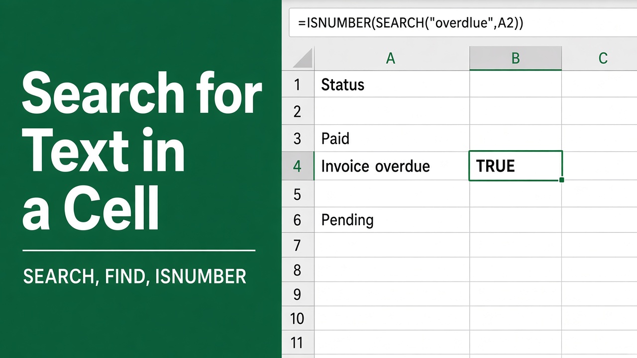 Easy Excel Formula to Search for Text in a Cell featured image