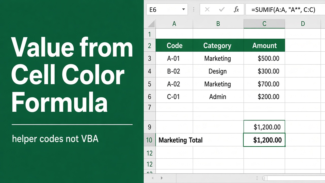 How to Use Excel Formulas to Get Values Based on Cell Color? featured image