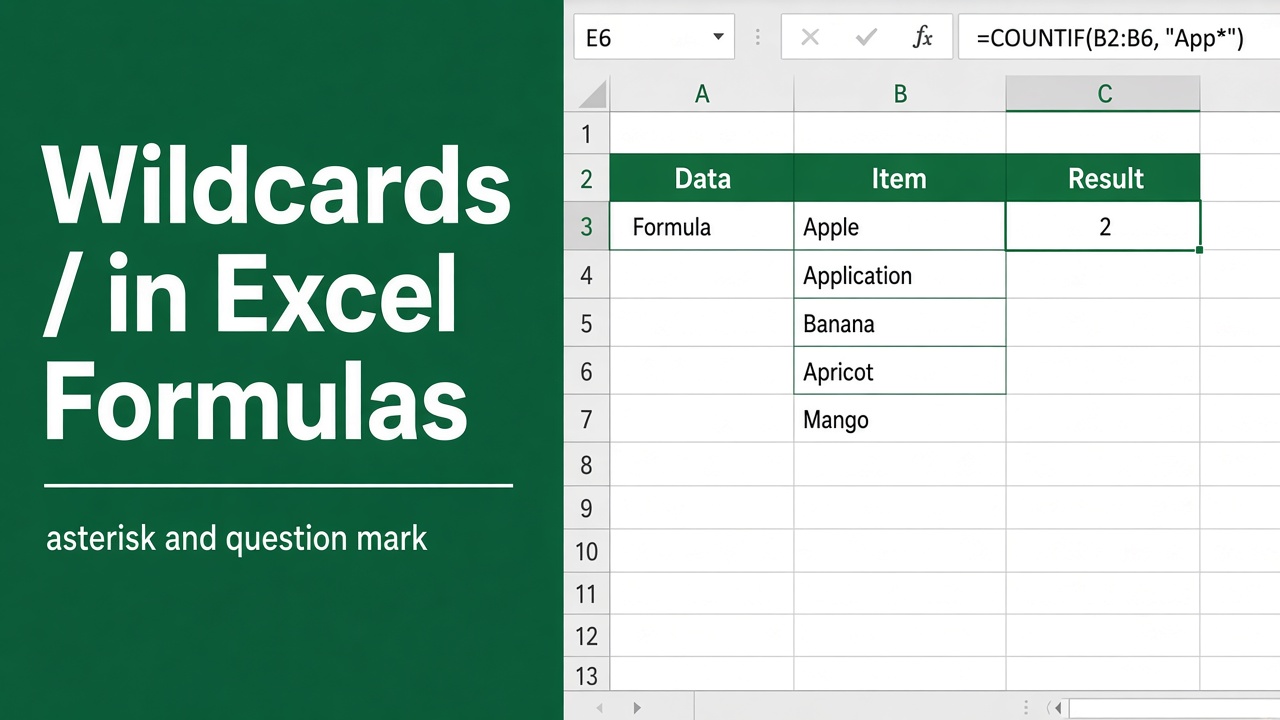 Excel Formula with Wildcard: How to Use Wildcards in Excel Formulas featured image