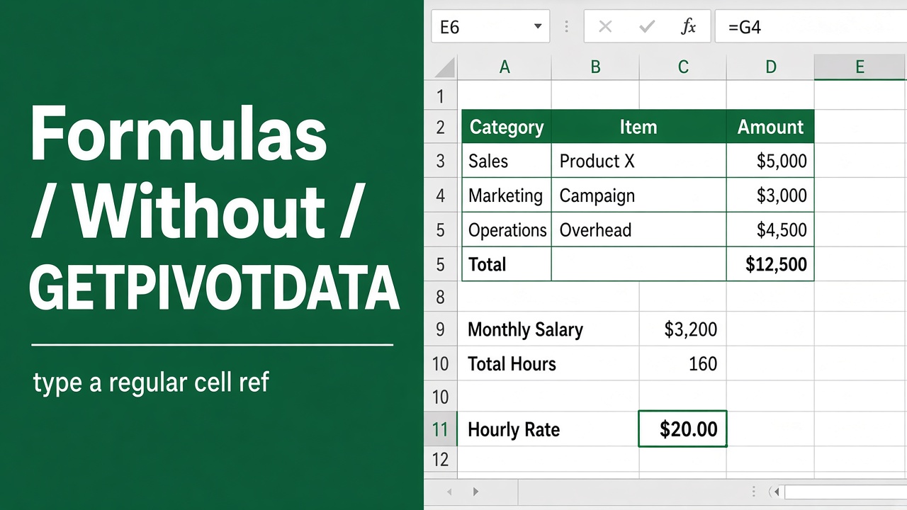 How to Write Excel Formulas Without Using GETPIVOTDATA? featured image