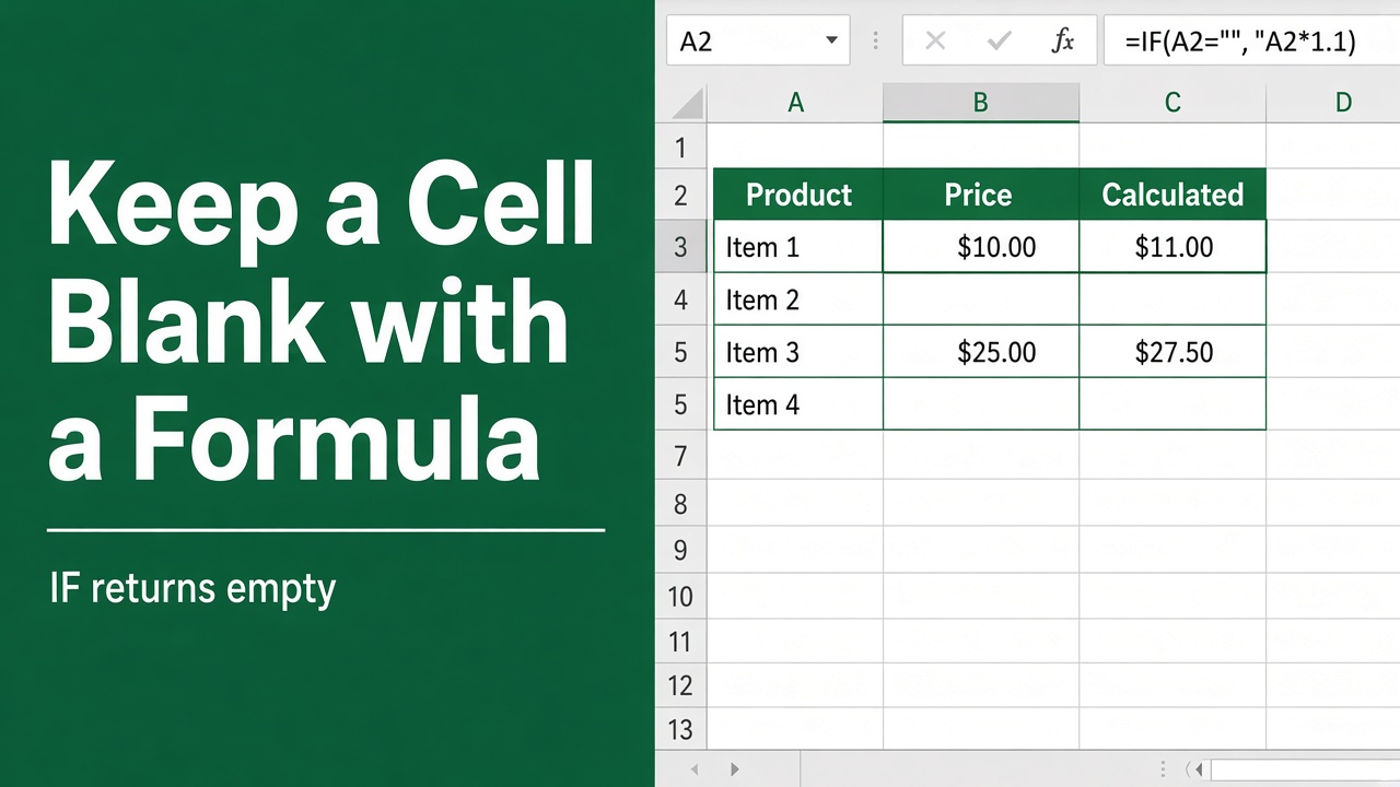 How to Keep a Cell Blank with Formula in Excel? featured image