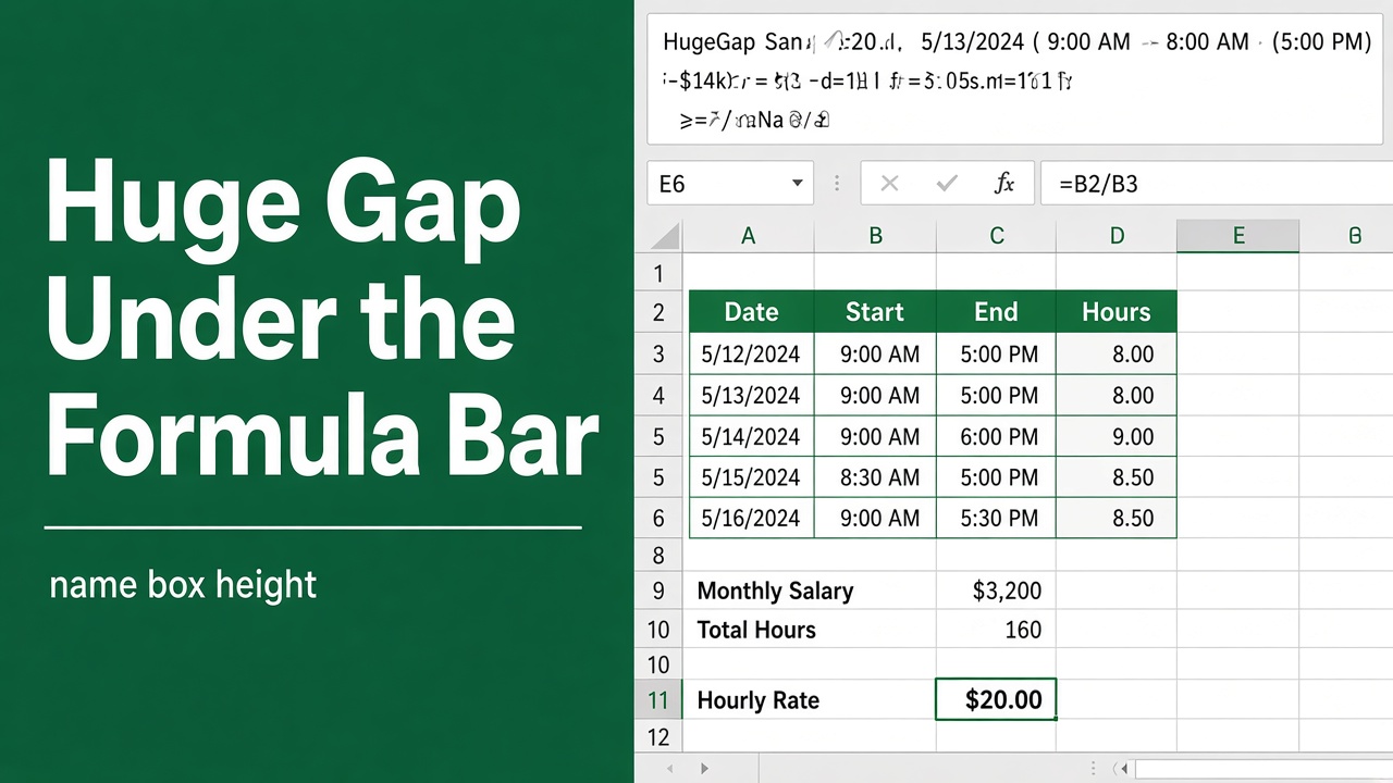 How to Fix the Large Space Under the Formula Bar in Excel? featured image