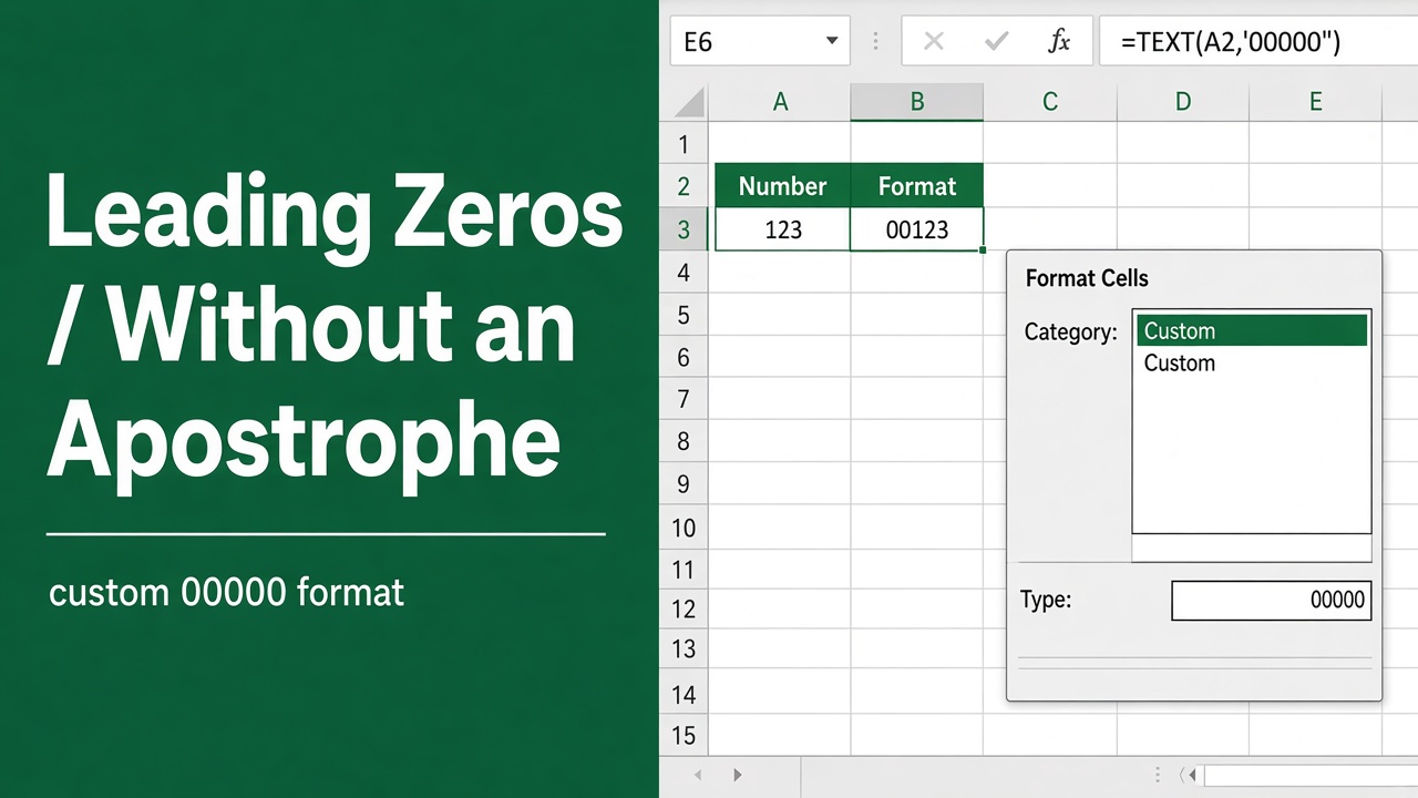 Add Leading Zeros in Excel Without Apostrophes: A Simple Guide featured image