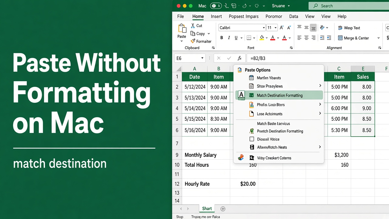 Paste Without Formatting in Excel on Mac Using This Shortcut featured image